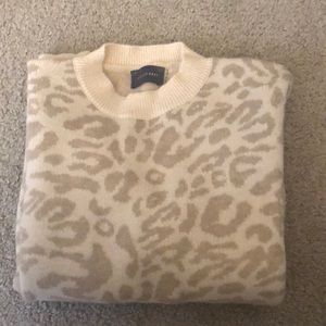 Cream and light brown oversized leopard sweater